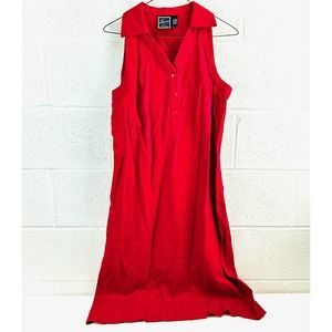 Lennie LNY New York Womens Red Sleeveless Linen Blend Sheath Dress Sz 10